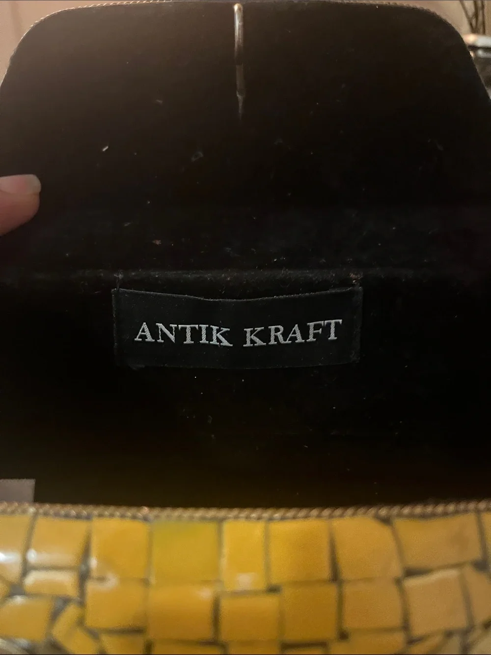 Antik Kraft Yellow Mosaic Tile Clutch